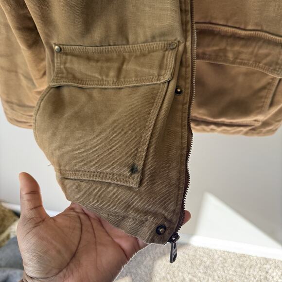 Levis Canvas Field Jacket Mens M Brown Aztec Blanket Lining Chore Military - Picture 2 of 6